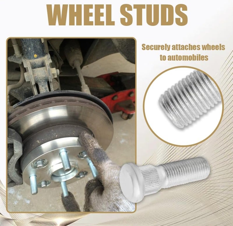 PACLVIO 10PCS Wheel Studs, Steel Tire Studs, 49mm Long & M12x1.5 Steel Lug Bolts, Wheel Lug Stud Car Accessories Compatible with Chevy Lexus Toyota Scion Pontiac,Replace #610-266 90942-02049 (10Pcs) - Image 3